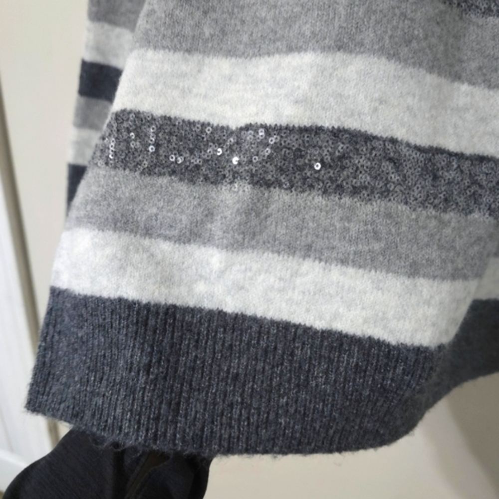 HALOGEN Nordstrom Nwt Cozy Stripe Knit Pullover Sweater, Sequin Details, 1X - Picture 6 of 14